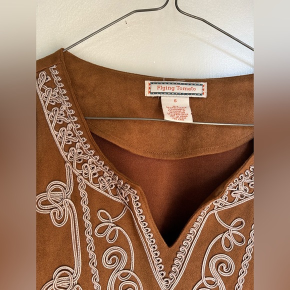 Faux Suede 60s-Style Mini Dress - Picture 5 of 6